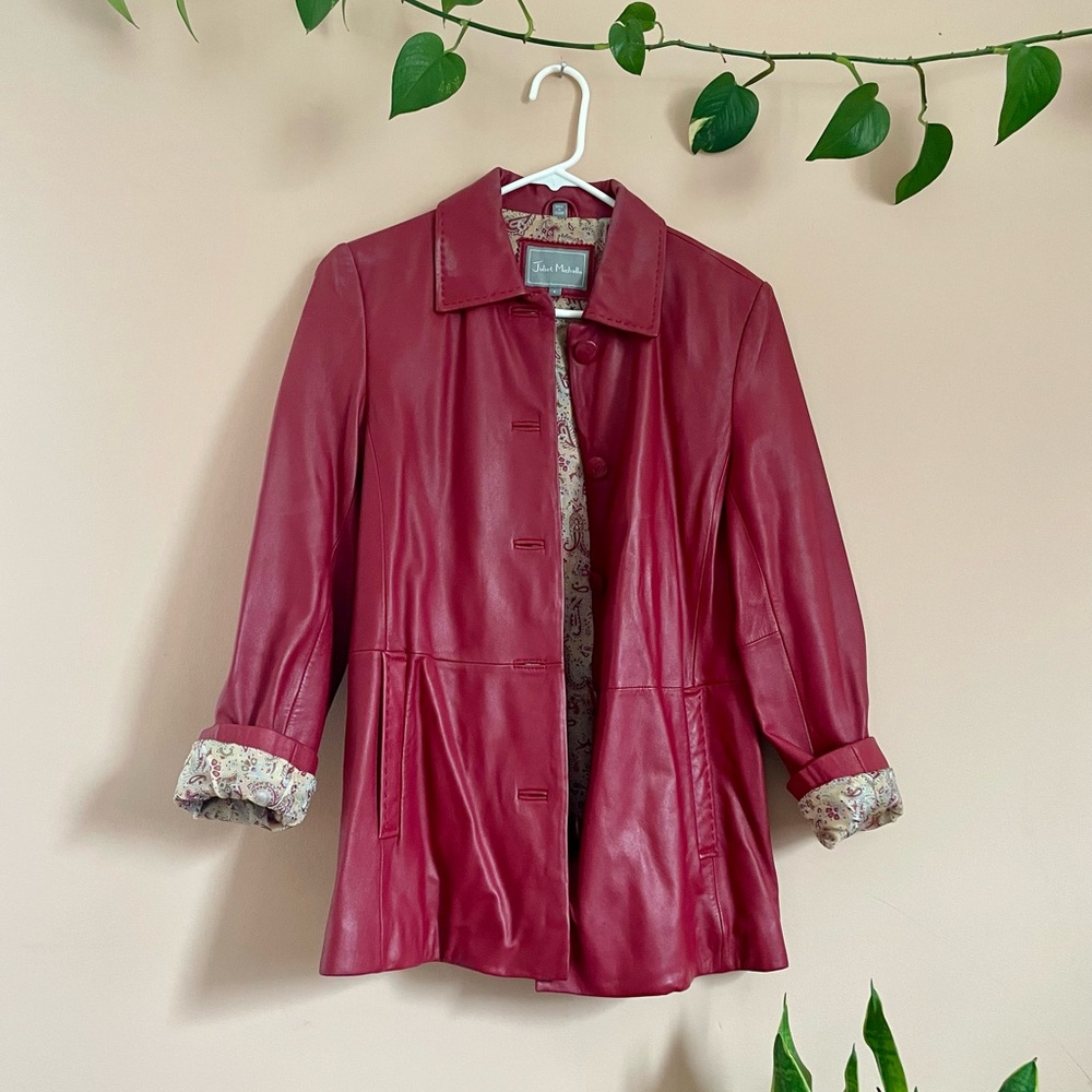 Juliet Michelle Vintage Red Leather Jacket